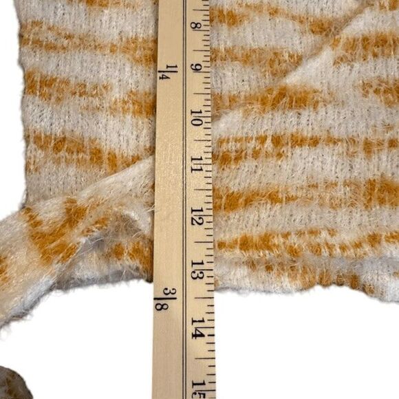 Blue Blush Soft Eyelash Knit Stretch Wrap Cardigan Sweater White Rust Size Small - Picture 8 of 10